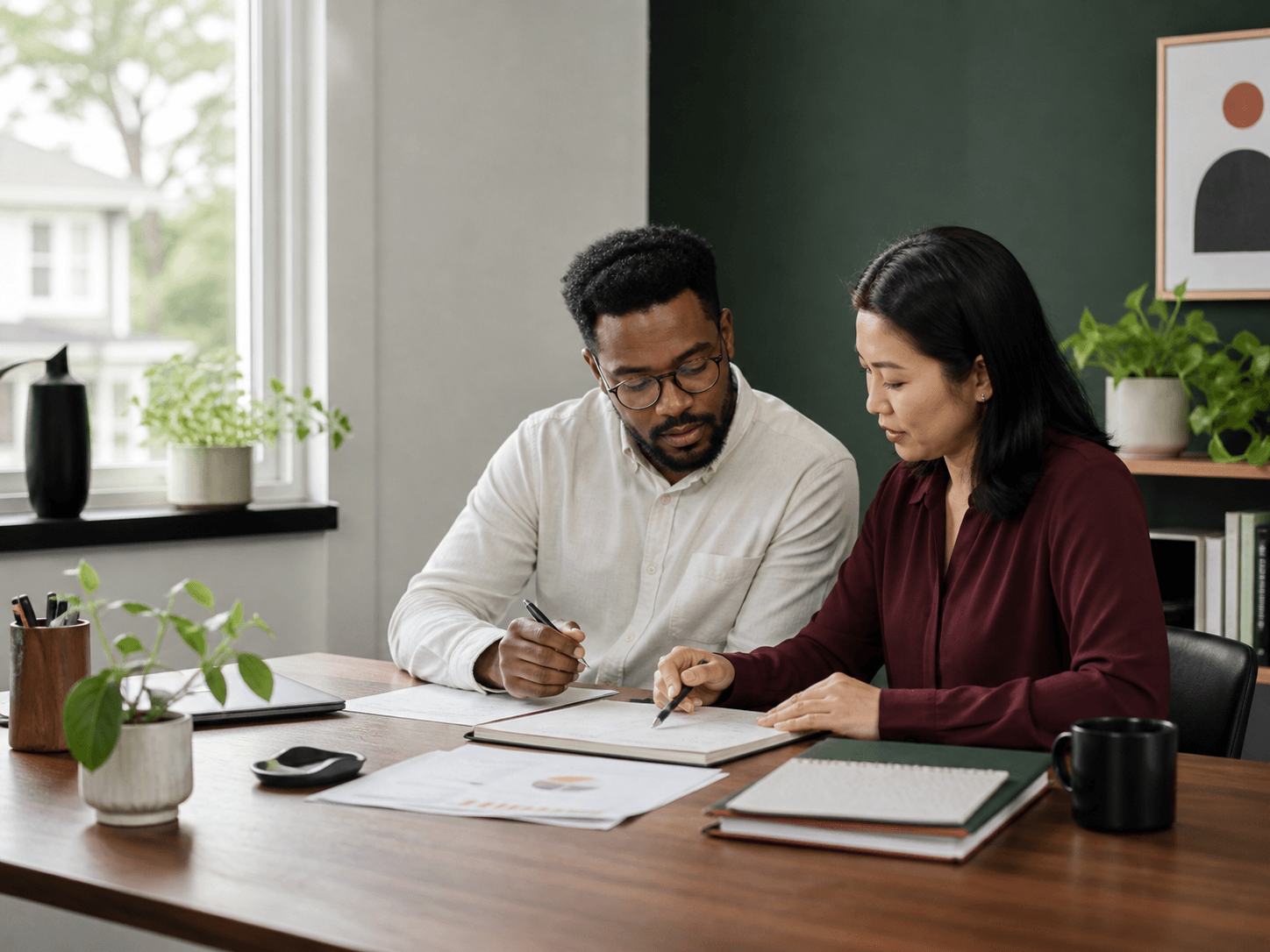 Professional reviewing an organized bookkeeping workflow